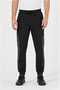 Men's Black Standard Fit Regular Cut Ribbed Pocket Comfortable Jogger Sweatpants - 3