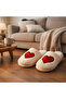 Soft Heart Slippers - Ecru - Size 38