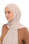 Ready Practical Luxury Pipe Bonnet Chiffon Shawl Sand Beige - 3