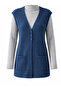 Mercerized Hair Knitted Single Knitted Mother's Vest / Indigo Blue - 5