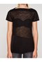 Women's Black Transparent Detailed T-shirt - 2