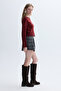 Women's Burgundy Loose Fit Crew Neck Sweater - 3
