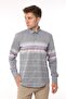 Slim Fit Long Sleeve Panelled Linen Gift Boxed Easy-Iron Men's Shirt Fs-002994 - Navy Blue - 6