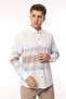 Slim Fit Long Sleeve Panelled Linen Gift Boxed Easy-Iron Men's Shirt Fs-002995 - Beige - 6