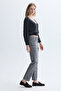 Women's Gray Slim Straight Fit Jean Pants - 3