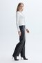 Women's Ecru Fitted Sweater with Stitching Detail - 3