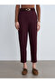 72242 Belted High Waist Trousers-Burgundy - 4
