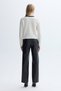 Women's Ecru Bow-Tie Knitted Patterned Cardigan - 2