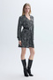 Women's Black A-Form Printed Mini Dress - 3