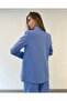 Premium Women's Striped Blue Blazer Vest Trousers 3-Piece Suit – Modern Office Elegance - 5