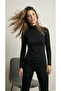 Lago Women's Ultra Soft Touch Inward Curved Half Fisherman Long Sleeve Blouse & Top & Sweater - Black