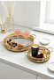 Mirrored Gold 2-Piece Round Tray with Handles, Presentation, Decorative Tray (20 and 25 cm) - 2