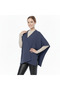 Women's Blue Color Fleece Poncho