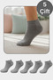 Cotton Combed Stretch Fabric Black and White Women's Booties Socks (5 Pairs)
