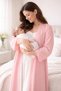 Maternity Set, Set of 3 Abaya + Inner Dress + Shawl, Maternity Photoshoot, Baby Shower Dress - 4