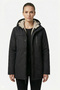 Women's Removable Hood Windproof Black Winter Coat Parka - 2