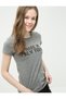 Women's Gray Text Printed T-shirt