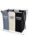 3-Section Laundry Basket Black/White/Grey 137Liters - 7
