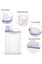 4-Piece Rice And Cereal Storage Container With Measuring Cup Set Clear/Blue 23.5cm - 3
