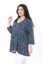 Women's Plus Size Colorful V-Neck Capri Sleeve Printed Blouse 65N38001 - 6