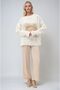 Ecru Ripped Casual Lace-Like Knit Sweater1216-02 - 7