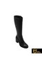 Women's Black Genuine Leather Boots 505092299-1 - 3
