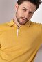 Red Collar Stripe Zippered Men's Cotton Knitwear T-Shirt - 3