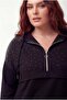 Women's Plus Sizestone Print Detailed Hooded Stylish Tracksuit Set - 4