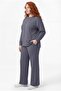 Women's Plus Size Premium Sho Fabric Spanish Leg Stylish Smoked Tracksuit Set - 3