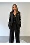 Limited Edition Women's Jacket Vest Palazzo Pants Black 3-Piece Set – Office & Chic Outfit - 2