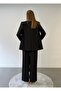 Limited Edition Women's Jacket Vest Palazzo Pants Black 3-Piece Set – Office & Chic Outfit - 4
