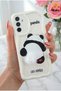 Galaxy A15 Case Designed with Patterned Camera Protection Panda White Tassel Silicone Cover - 2