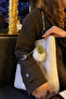 Furry Soft Touch Plush & Leather Women's White Hand and Shoulder Bag - Leather Handle - 3