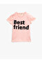 Girl's Pink Cotton Crew Neck T-Shirt