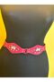 AUTHENTIC WOMEN BELT WITH RED LEATHER BEADS AND CLAMSHELL EMBROIDERY LACES - 2