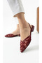 Mesh Lace Embroidered Low Heel Jurdan Bottom Back Elastic Detail Pointed Toe Women's Shoes - 5