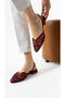 Mesh Lace Embroidered Low Heel Jurdan Bottom Back Elastic Detail Pointed Toe Women's Shoes - 6