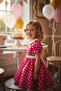 Mini Mouse Polka Dot Pink Girl's Evening Dress - 2