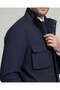 Italian style s Slim Fit zipper jacket pants sports suit navy blue t14977 - 2