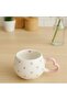 Heart Handle with a Pink Heart Detail on the Inside, Special Embossed, Completely Handmade Ceramic Mug - 2