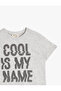 Slogan Printed Cotton Short Sleeve Crew Neck T-Shirt - 3