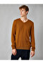 Cotton V-Neck Long Sleeve Knitwear Sweater - 3