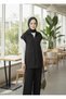 Women's Black Vest and Pants Double Set |   100% Cotton |   Relaxed Fit |   Elastic Waist |   4 Seasons - Daily - 2