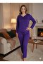 Viscose Knitted V-Neck Long Sleeve Women's Pajamas Set
