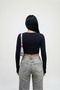Women's Long Sleeve V-Neck Finger-Loop Lycra Crop - 4