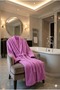 Large Size Shawl-Like Cotton Turkish Bath Sauna Bathrobe Purple Oversized Women Men Unisex 3XL 4XL Bathrobe - 3