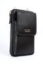 Yako Leather Black Bag with Phone Compartment, Card Holder Compartment and Strap - 4