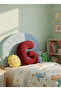 Plush g Letter Pillow, Decorative Throw Pillow, Burgundy Teddy Fabric, Large Size 50 cm