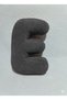Plush E Letter Pillow, Decorative Throw Pillow, Anthracite Teddy Fabric, Large Size 50 cm - 2