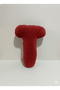 Plush t Letter Pillow, Decorative Throw Pillow, Burgundy Teddy Fabric, Large Size 50 cm - 2